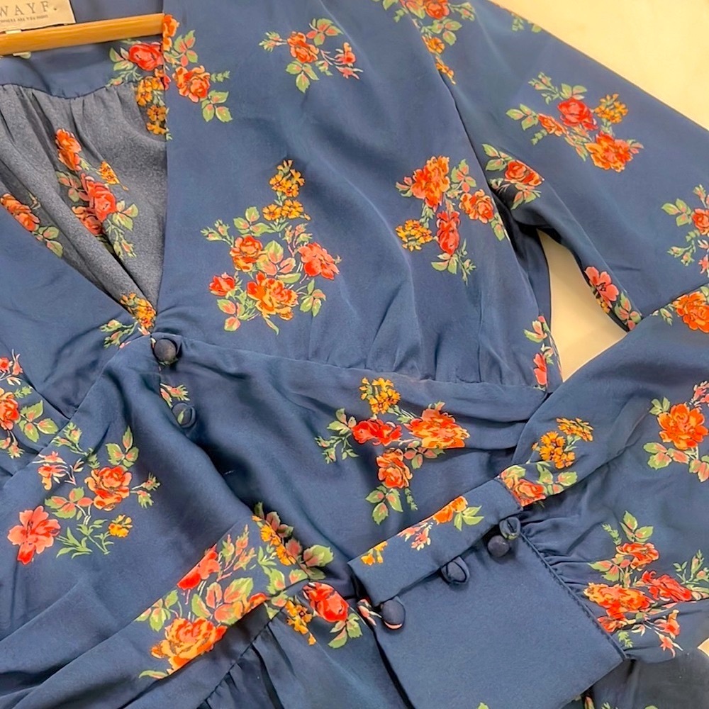Satin smocked blouse